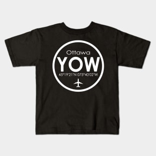 YOW, Ottawa International Airport Kids T-Shirt